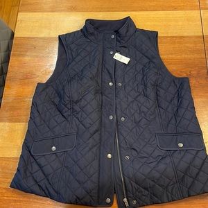 NWT Talbots Plus 1X navy puffer vest